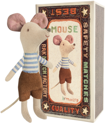 Maileg Mouse Big Brother In A Box - Big Brother Mouse In Box (480x400), Png Download