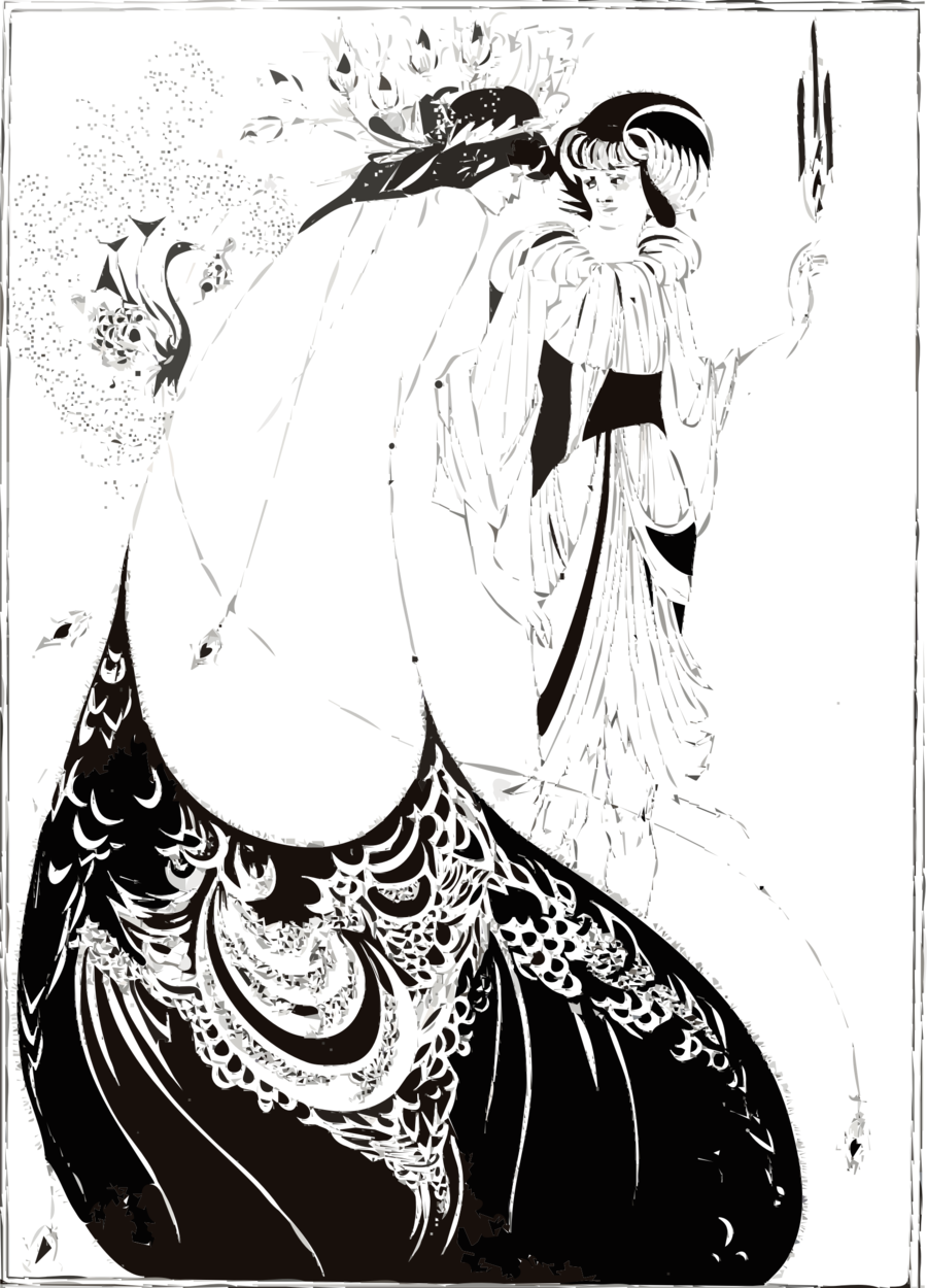 Aubrey Beardsley Clipart The Peacock Skirt Salome United - Aubrey Beardsley (900x1250), Png Download