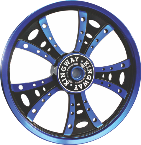 Alloy Wheel Blue Royal Enfield Kingway- Motorcycle - Royal Enfield Alloy Wheel Png (478x494), Png Download