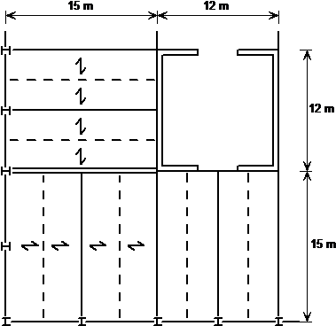 Typical Beam Layout Around A Concrete Core - Steel Beam Structural Plan (386x370), Png Download
