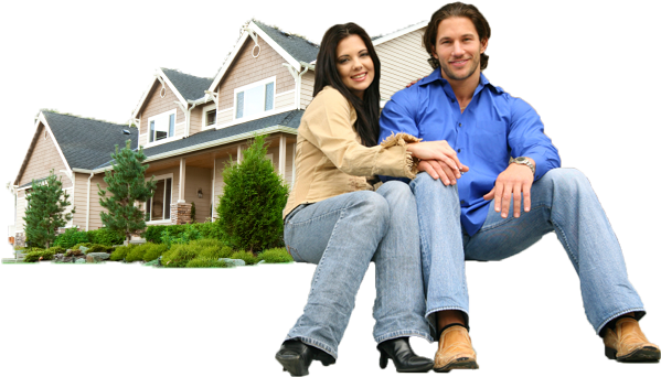 Home Loan Png - Couple In Front Of House (611x462), Png Download