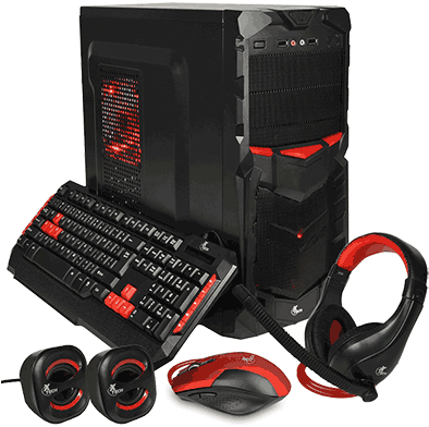 Red/black W Red Led - Xtech Power Gamer Ii (400x400), Png Download