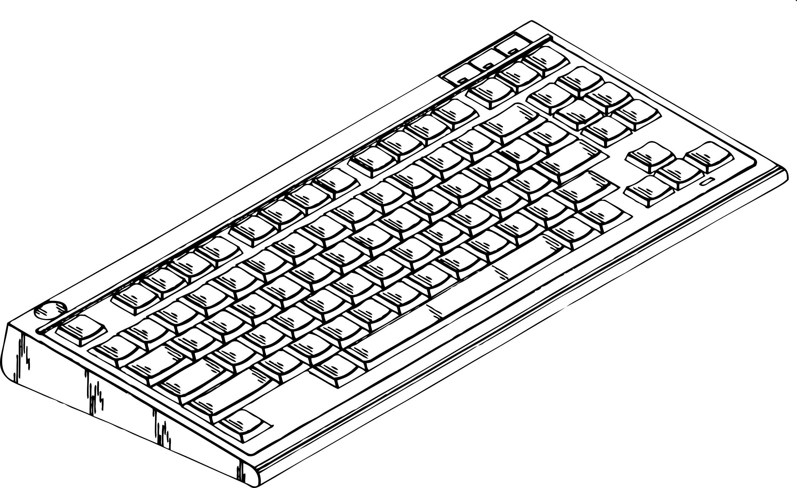 Printable Coloring Pages Of Computer Parts With Master - Computer Keyboard Clipart (2555x1564), Png Download