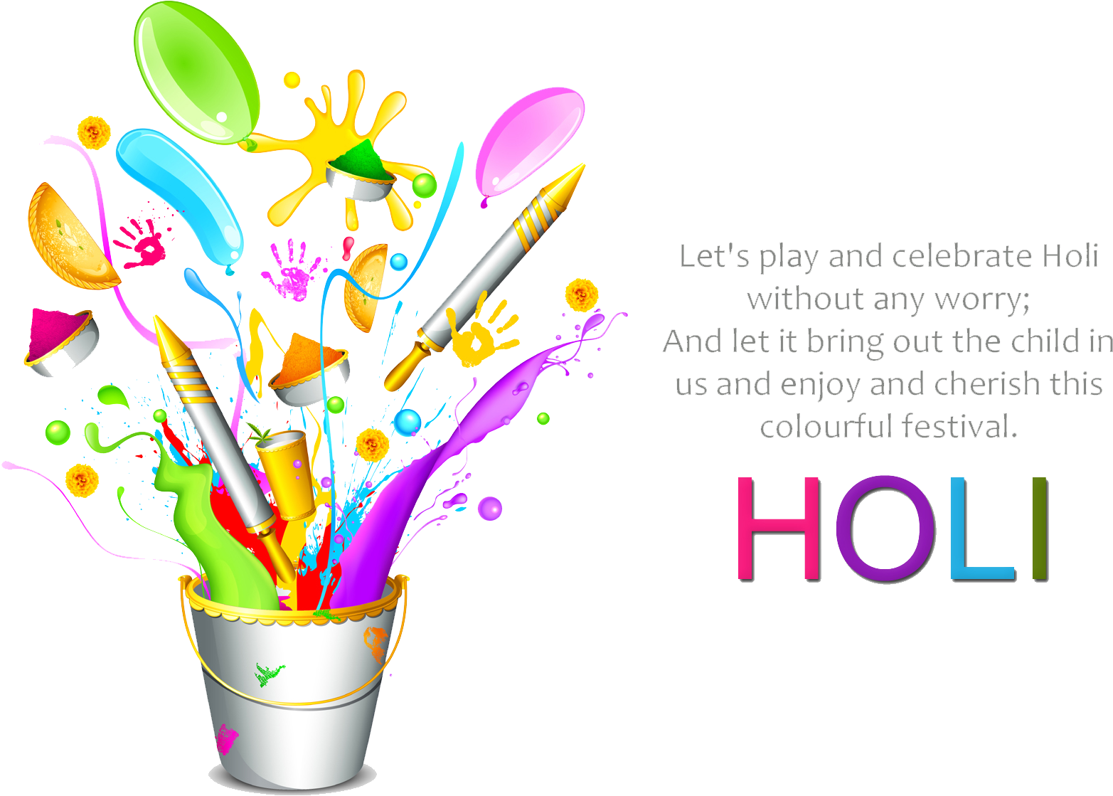 Download Happy Holi Wishes 2018 PNG Image with No Background 