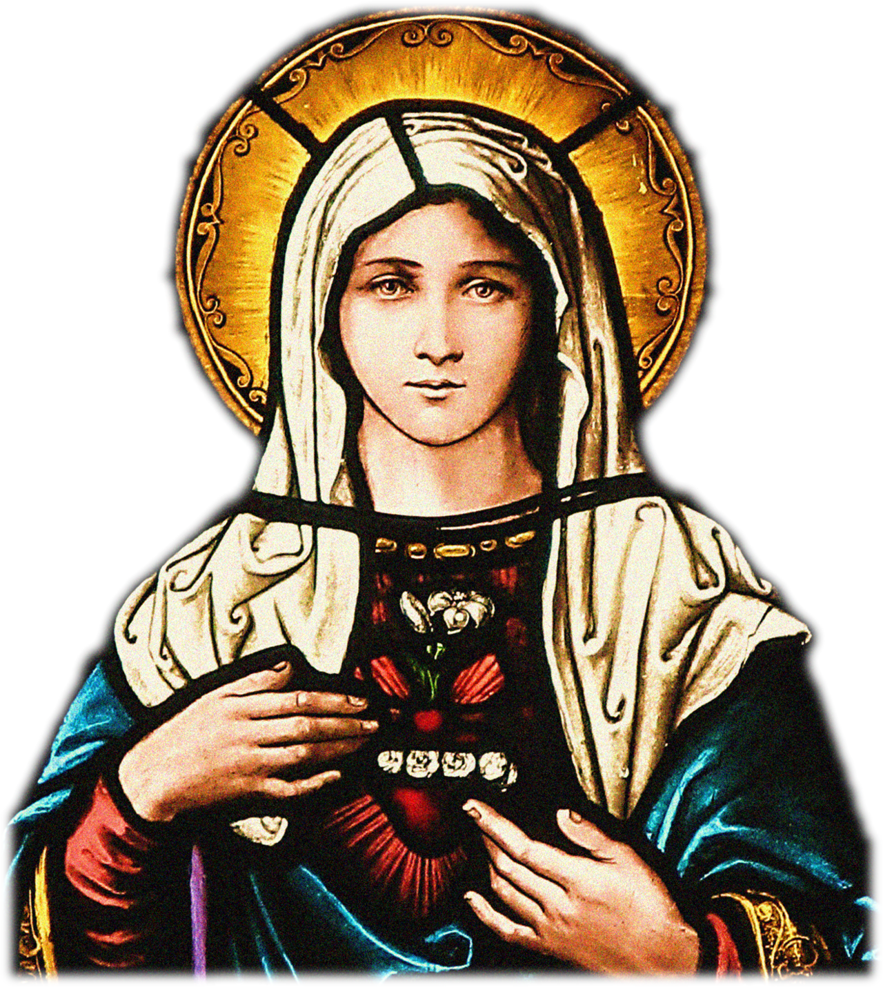 Imágenes De La Virgen María - Stained Glass Our Lady (500x559), Png Download
