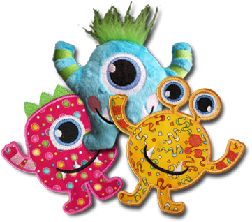 Monster Mash By 1 2 3 Embroidery - Stuffed Toy (372x329), Png Download