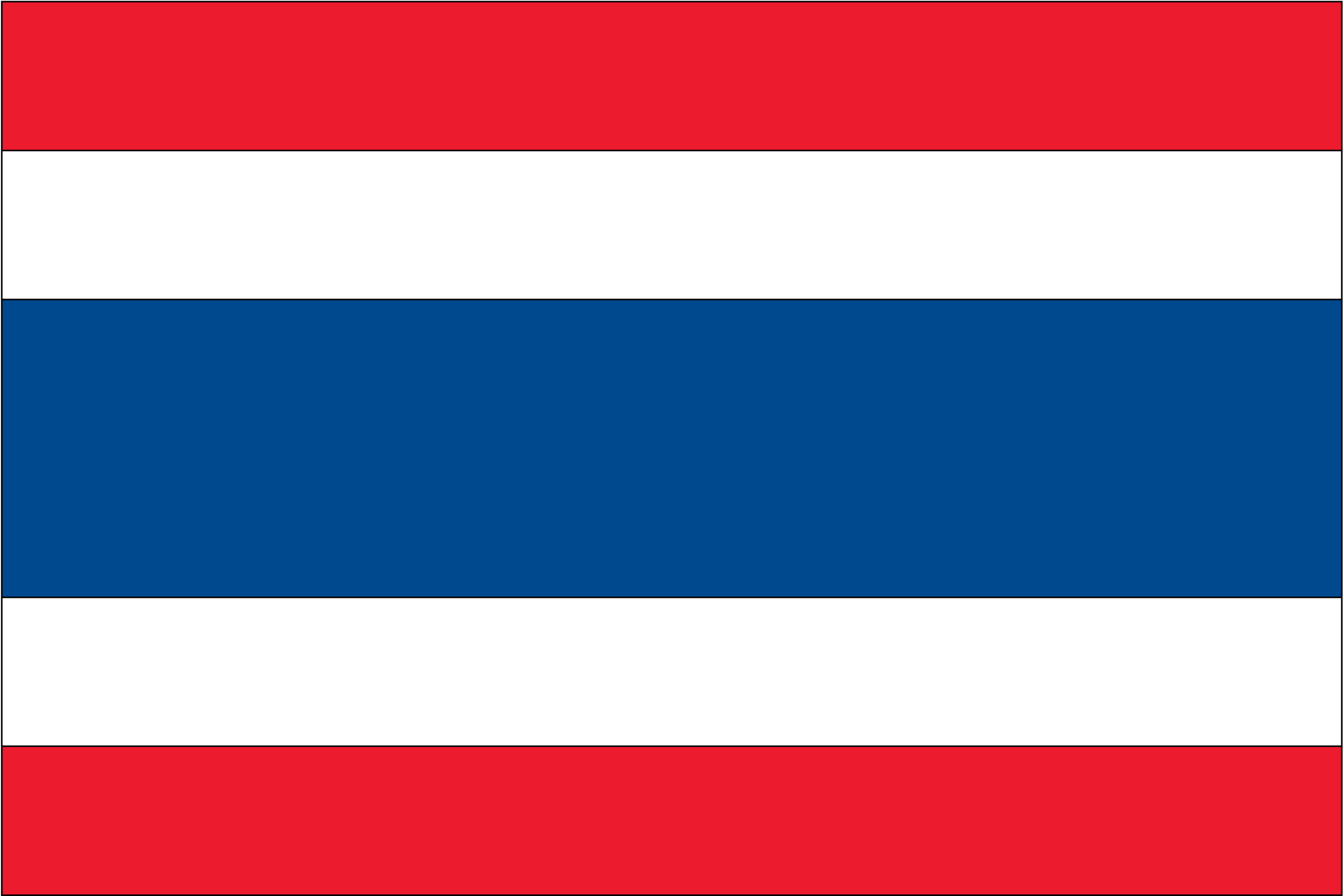 Thailand's National Flag - Thailand Flag (2550x1741), Png Download