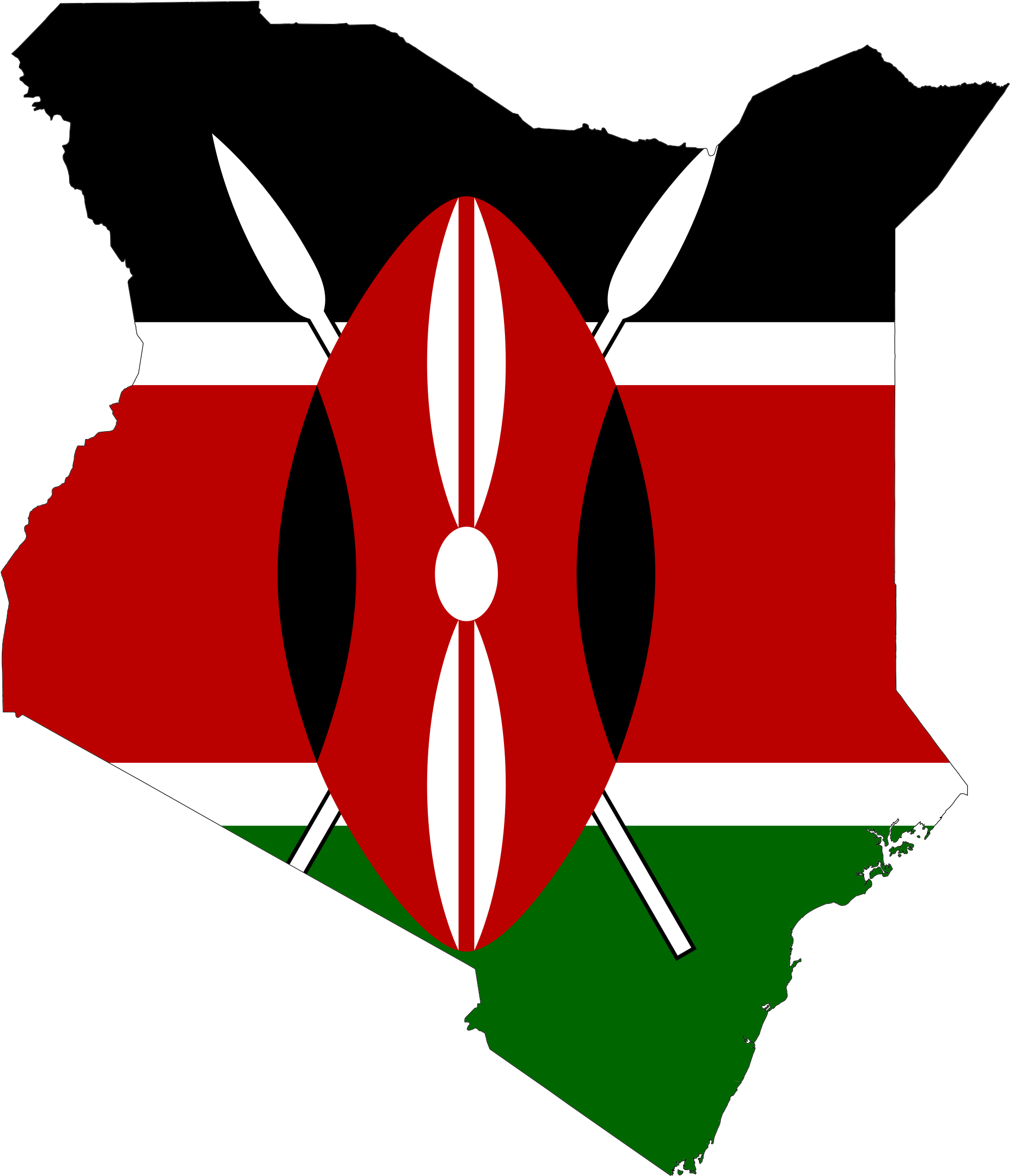 Kenya Flag - Kenya Flag In Country (2048x2387), Png Download