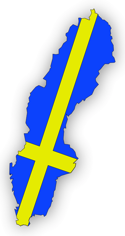 A Map Of Sweden's National Flag In Sweden - Small Map Of Sweden (423x800), Png Download