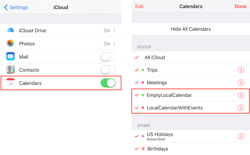 Figure 3 After Enabling Calendars For Icloud, Localcalendarwithevents - Photography (804x505), Png Download
