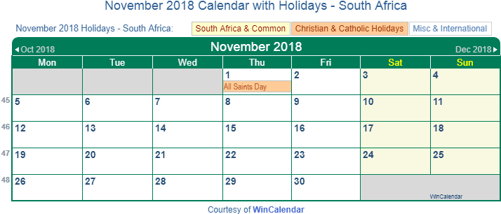 Photo Calendar 2018 Free Printable Word Templates - December Holidays 2018 South Africa (720x318), Png Download