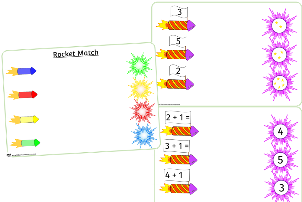 Rocket Colour, Shape, Number/counting, Plus One Match (1000x667), Png Download