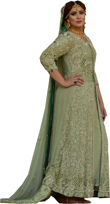 Pakistani Bridal Lehenga - Motif (500x800), Png Download