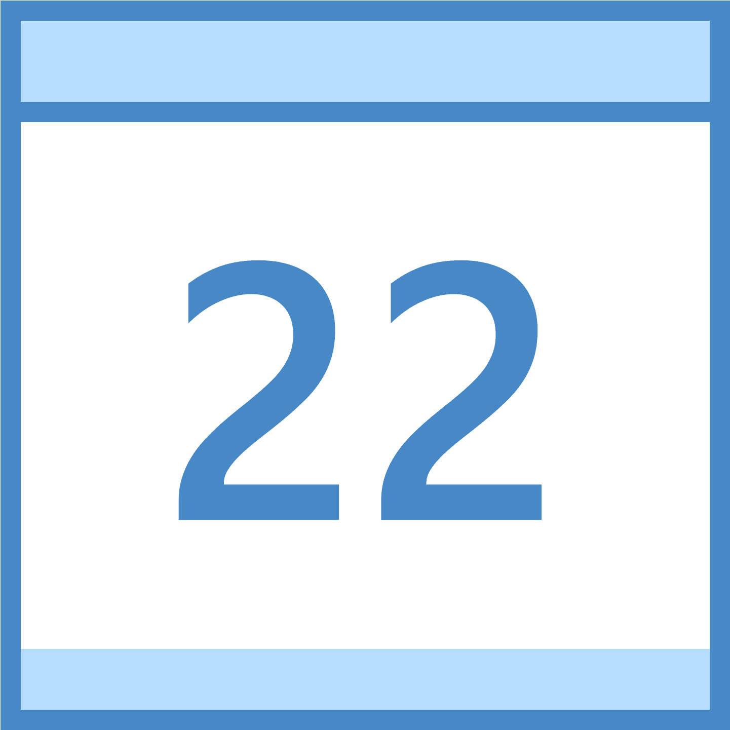 Calendar 22 Icon - Calendar Number 22 (1600x1600), Png Download