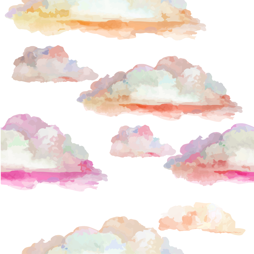 Clouds Sky Watercolor Pastelcolors Painting Ftestickers - Watercolor Painting (1025x1024), Png Download