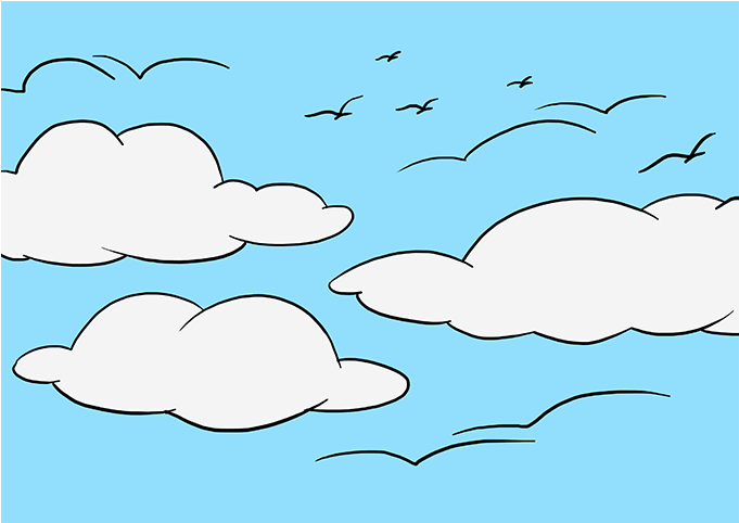 How To Draw Sky - Drawing (680x678), Png Download