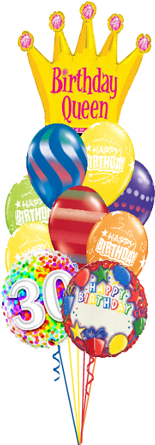 Birthday Queen Bouquet Name & Optional Age - Happy Birthday Balloons Queen (321x640), Png Download