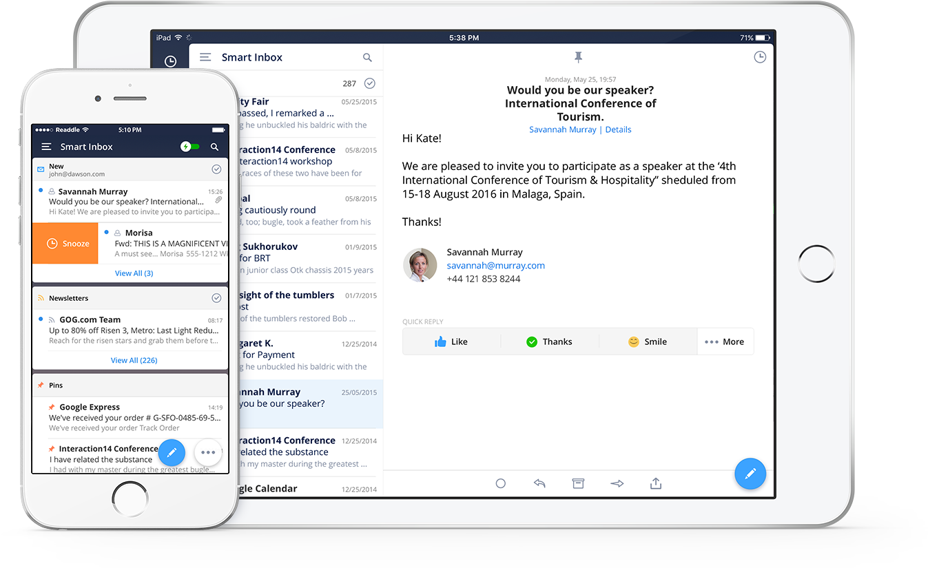 The Ability To Snooze Emails Was One Of The Favorite - Smart Inbox (1372x838), Png Download