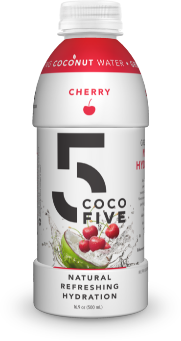 Coco 5 - Cherry, 500ml - Coco5 All Naturalcoconut Water, Multi Pack, 16 Fl. (370x697), Png Download