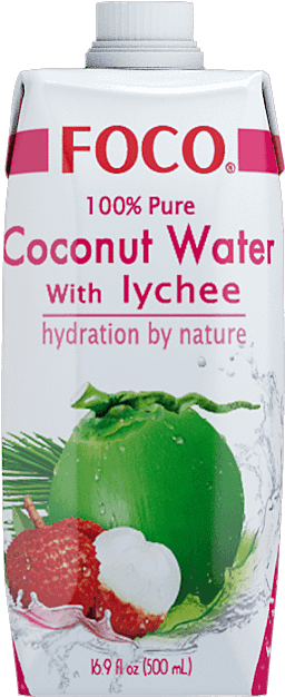 Lychee Lychee - Foco Coconut Water With Lychee (747x747), Png Download
