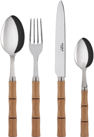 Coffee Spoon, Watercolor, Tables, Flat, Palette, Ivoire, - 5-pc Sabre Flatware Set - Bamboo (400x500), Png Download
