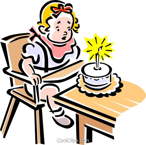 Child Blowing Out Candles On A Cake Royalty Free Vector - Blow Candles Cartoon Png (480x475), Png Download