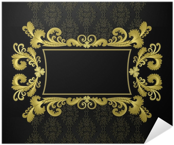 Gold Frame In The Rococo Style On A Black Background - Cadre Doré Sur Fond Noir (400x400), Png Download