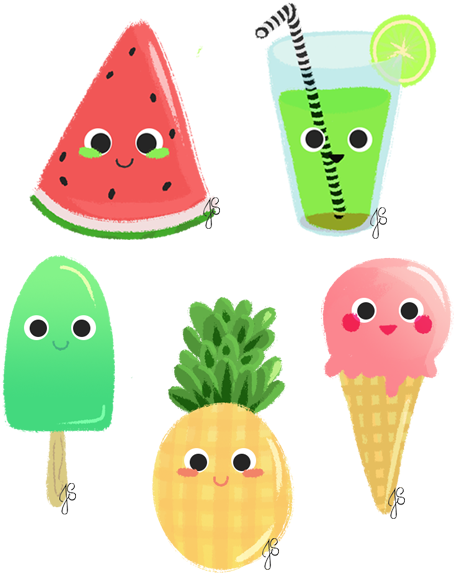 Pineapple Png - Cute Summer Things To Draw (520x621), Png Download