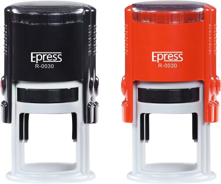 Epress Red Automatic Date Stamp Round 30mm - Rubber Stamp (963x719), Png Download