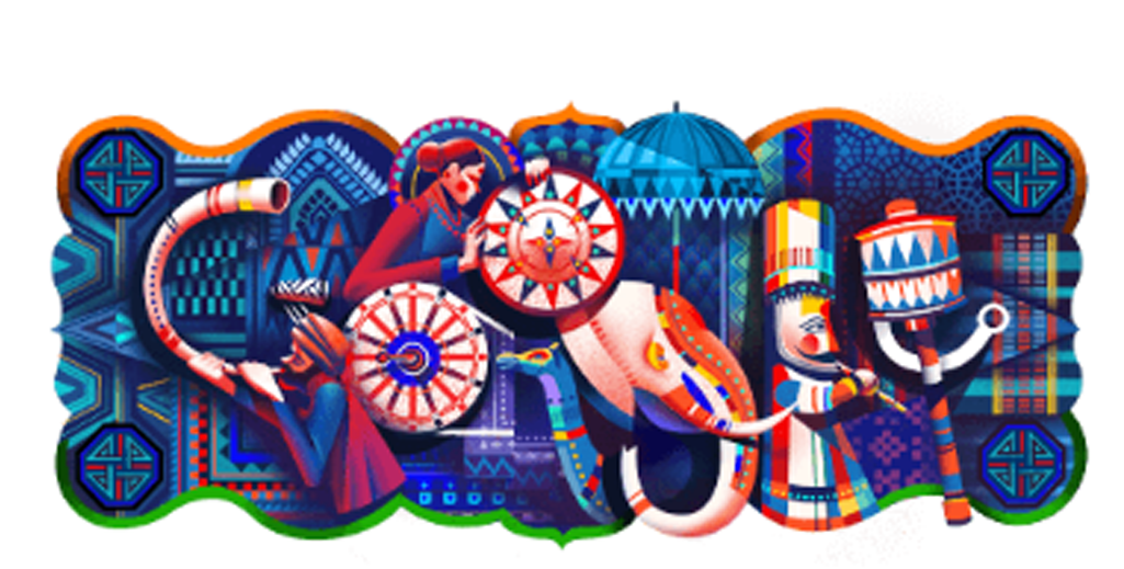 Google Celebrated India's 69th Indian Republic Day - India Republic Day 2018 Google Doodle (1024x768), Png Download