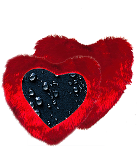 Dark Water Drop Heart Shape Red Cushion - Water Drop Heart Shape (284x426), Png Download
