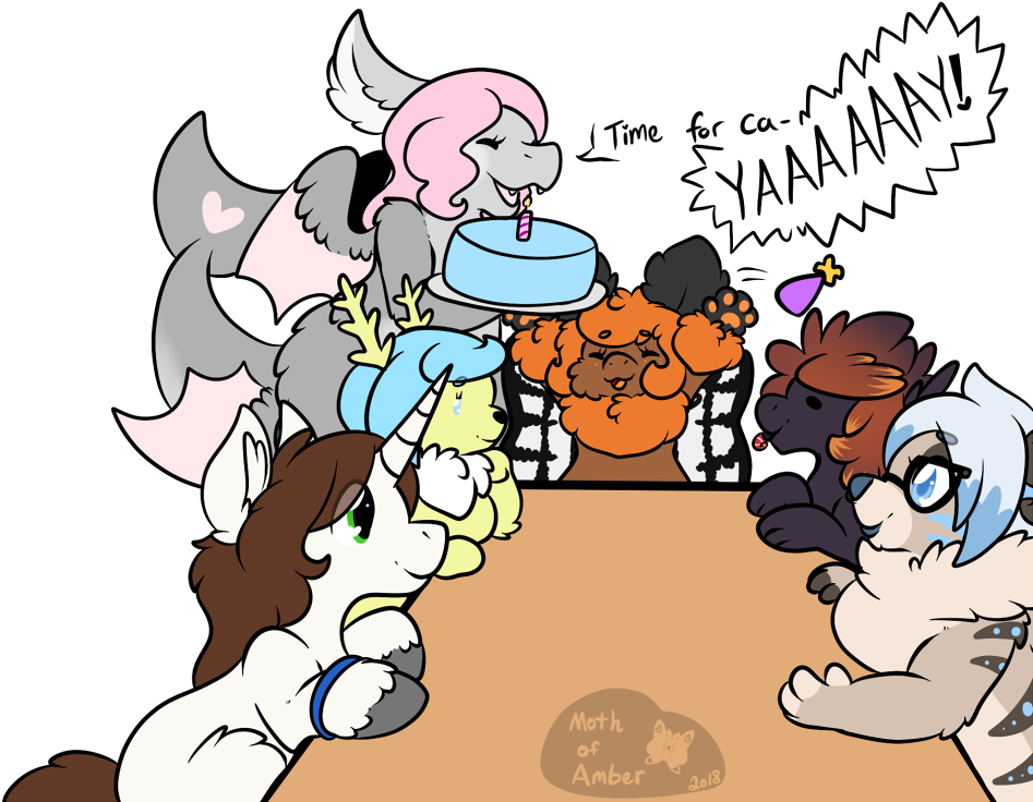 Mothofamber, Birthday Party, Cake, Dialogue, Food, - Cartoon (1000x747), Png Download