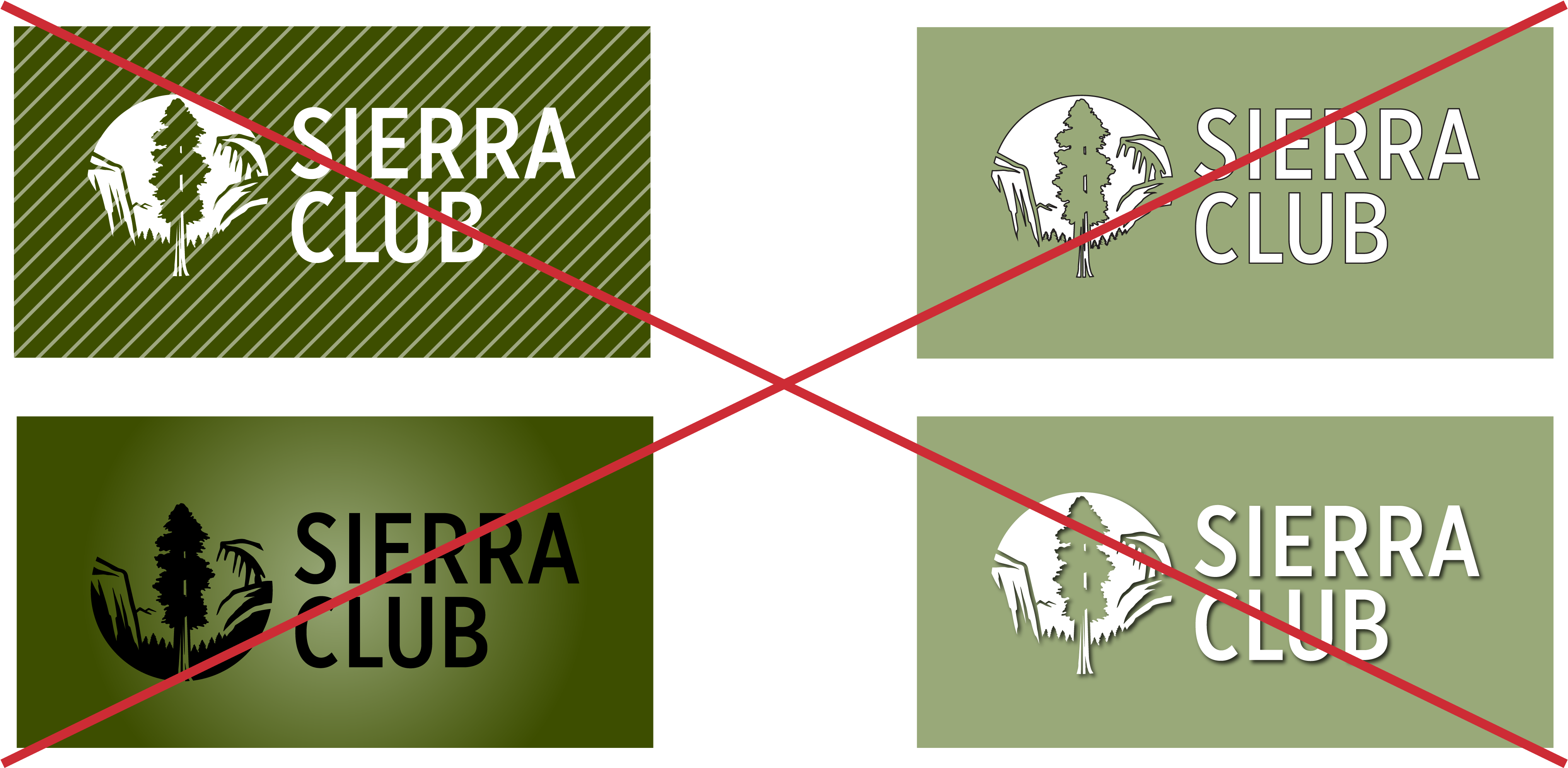 Incorrect Usage Regarding Legibility Of Logo Vs - Sierra Club (4168x2079), Png Download