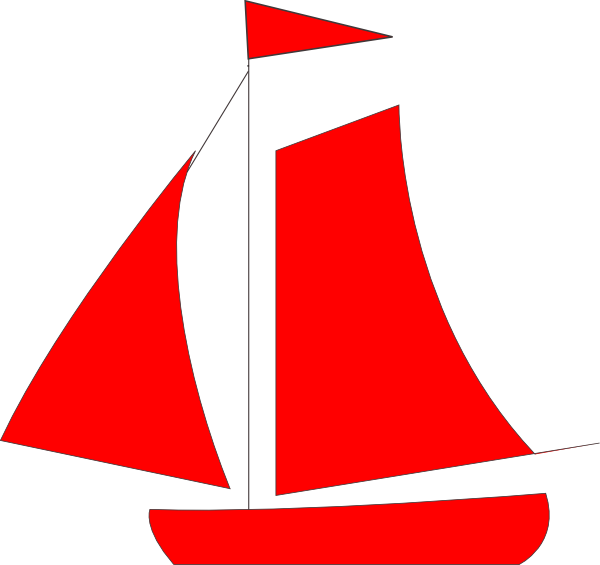 Red Sail Boat Clip Art At Clker - Clip Art (600x565), Png Download