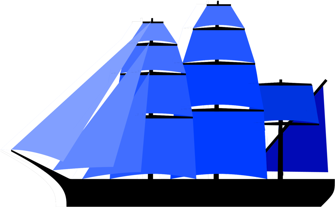 1280px-alternate Fully Rigged Ship Sail Plan - Blue Ship Clipart (1280x771), Png Download