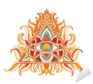Watercolor All Seeing Eye Symbol In Pyramid - Piramide Acuarela (400x400), Png Download