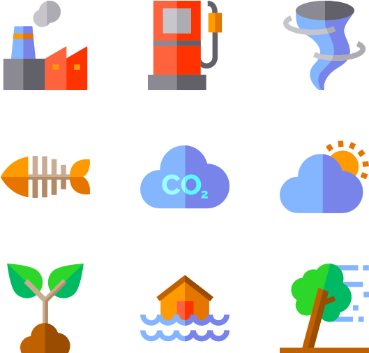 Climate Change 40 Icons - Climate Change (600x564), Png Download