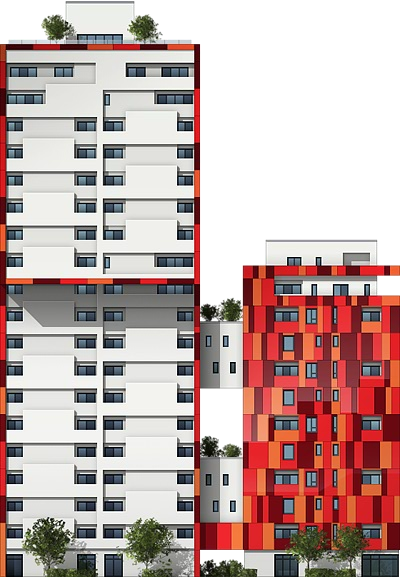 Red Apartments - The Red Apartments (400x577), Png Download