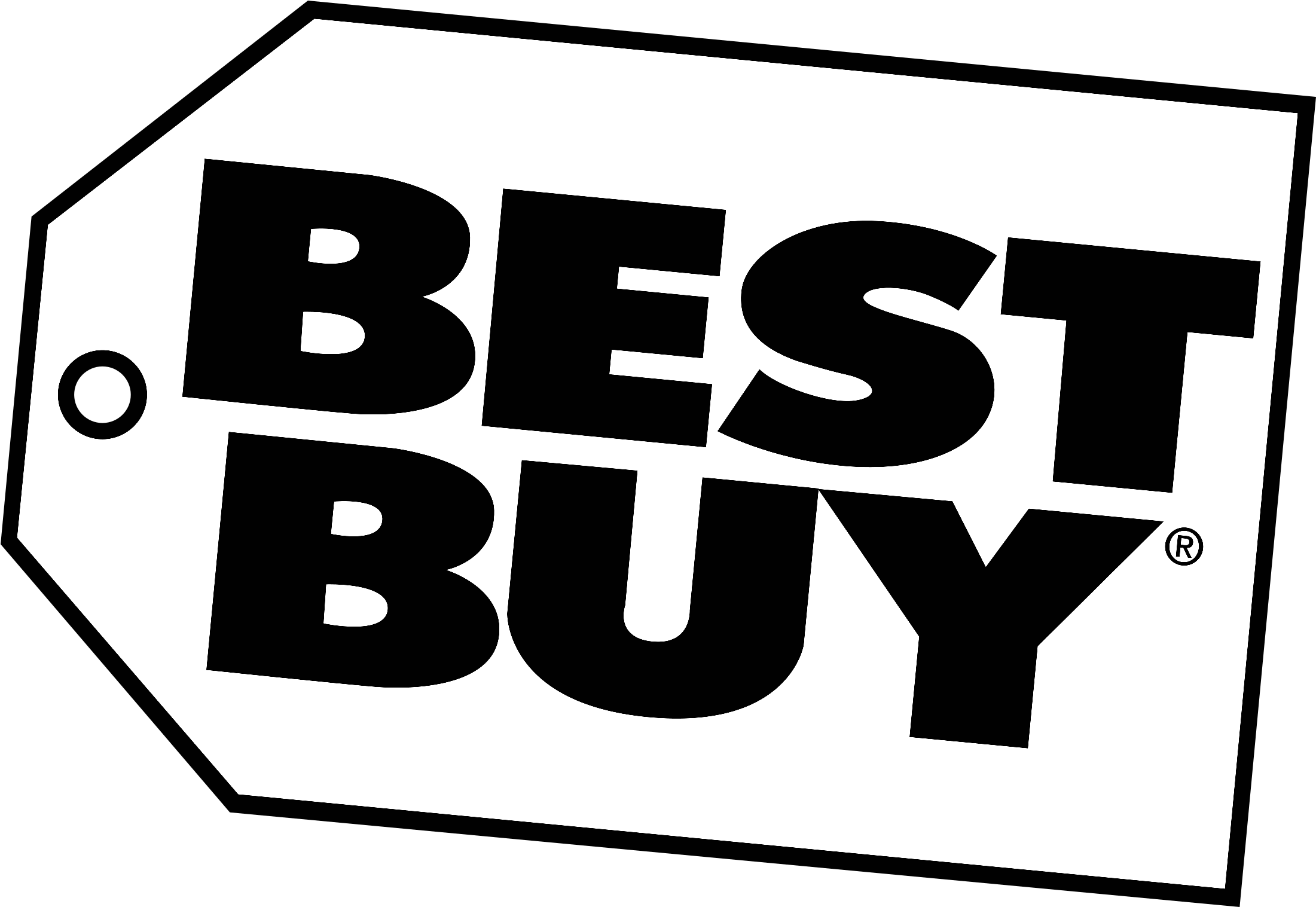 Best Buy Logo Black - Best Buy Logo Black And White (2400x1652), Png Download