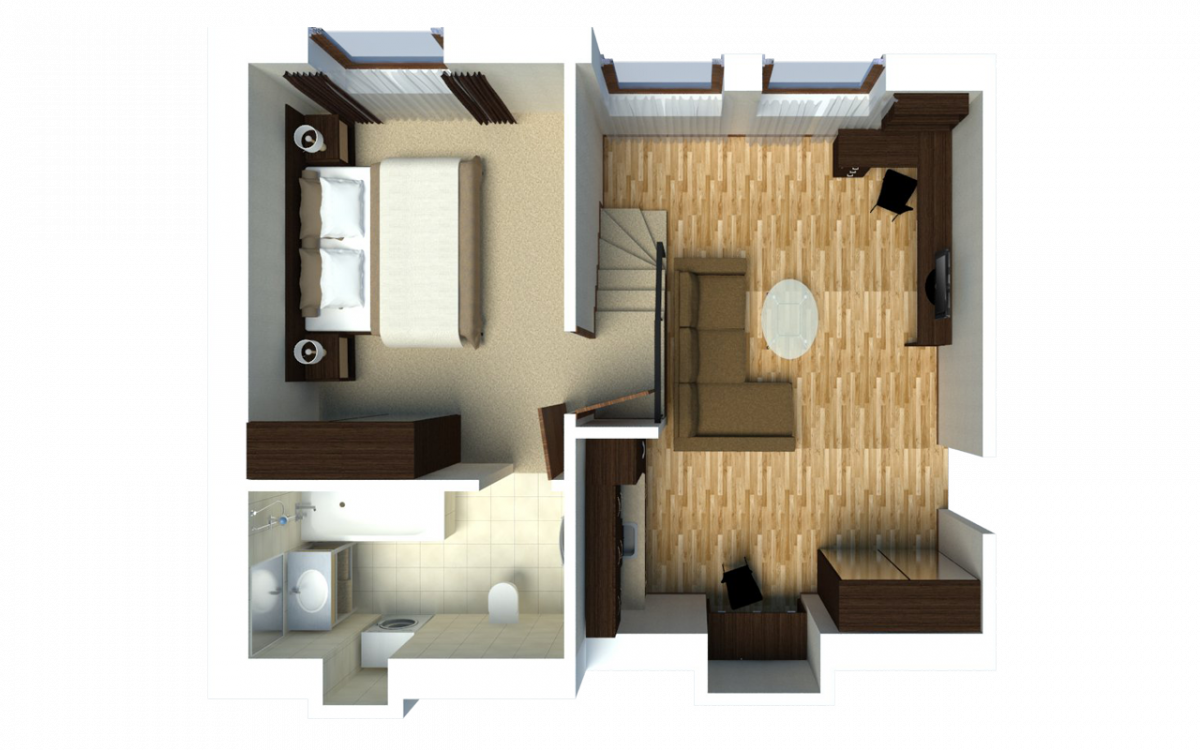 Standard Room Superior Room Business Apartment Business - Floor Plan (1200x750), Png Download