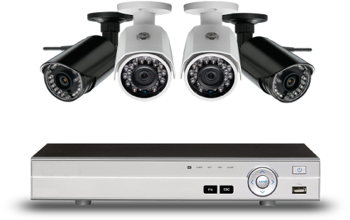 Cameras - Lorex Lw422w 4-camera Surveillance System W/ Hd 1080p (500x333), Png Download