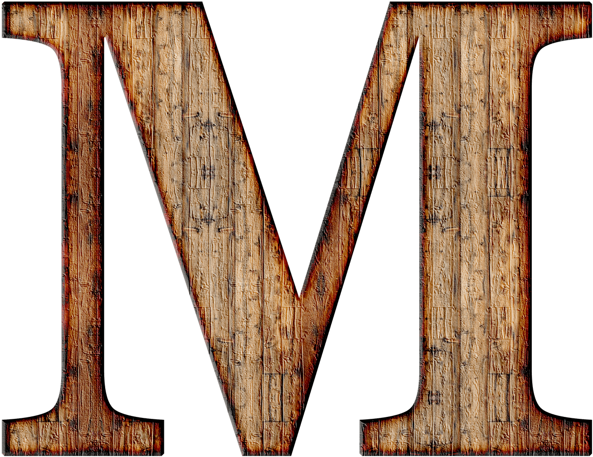 Download - Letter M Wood Png (1280x1003), Png Download
