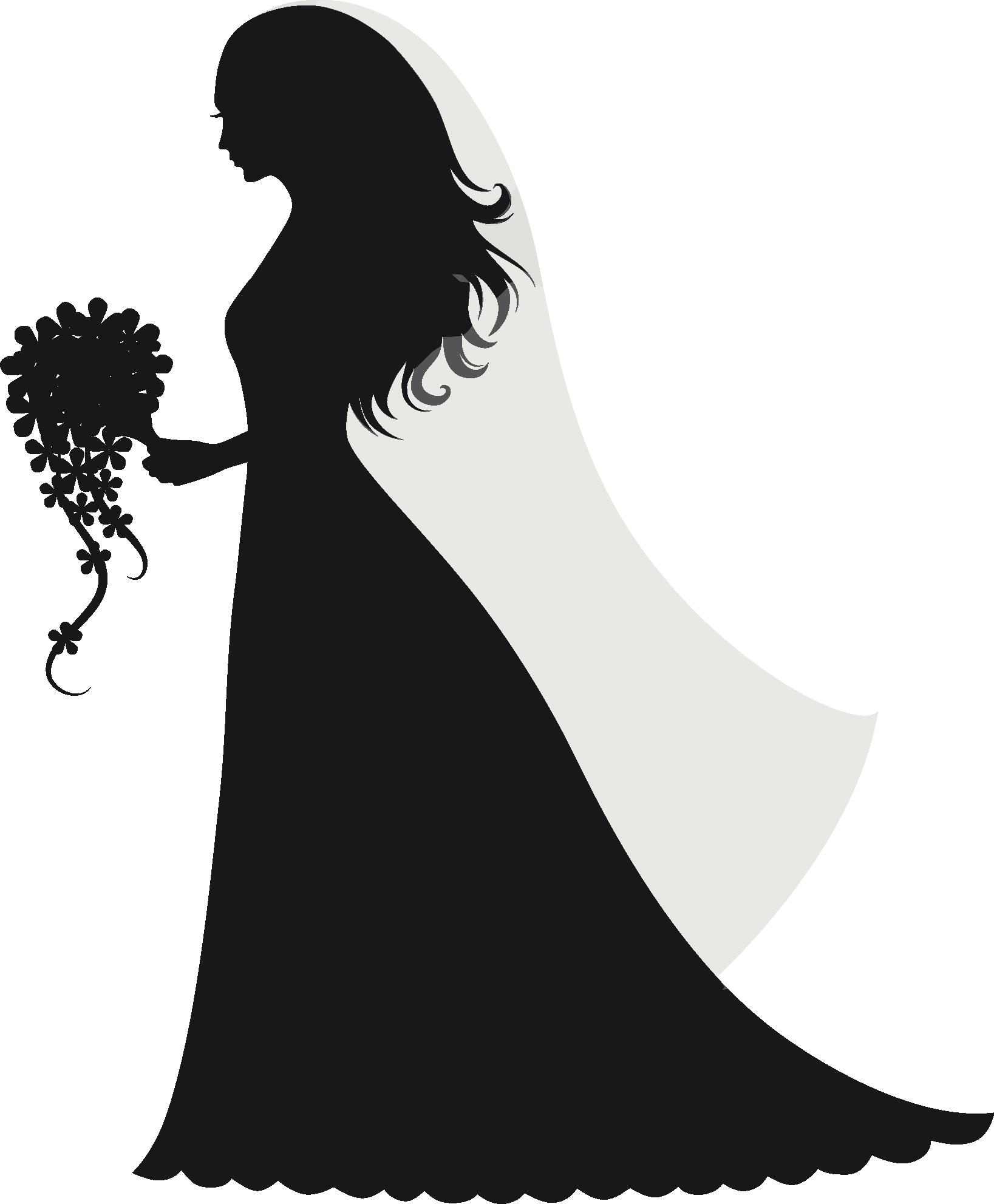 Personalized Bride Groom With Their Child Silhouette - Невеста Пнг (1637x1983), Png Download