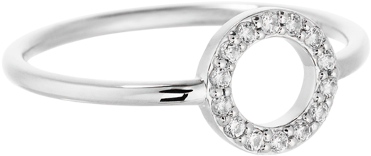 Circle Outline Crystal Ring Image - Engagement Ring (939x1024), Png Download