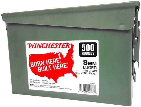 Winchester 9mm Ammunition Ww9c 115 Grain Full Metal - Winchester (500x402), Png Download