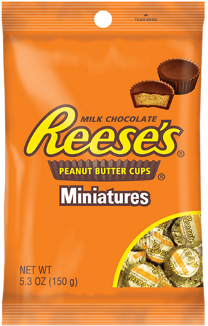 Reeses Peanut Butter Cups Miniatures - 5.3 Oz Reeses Miniatures (570x570), Png Download
