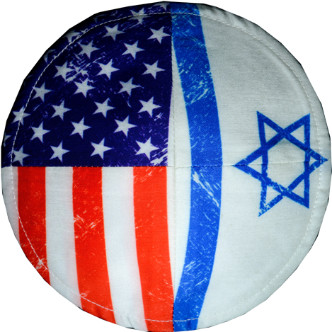 Israeli And American Flags Kippa - Flag Of Israel (480x480), Png Download