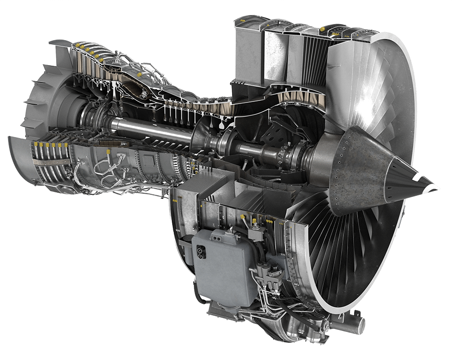 Jet Engine Turbine Cutaway - Jet Turbine Engine Cutaway (900x719), Png Download