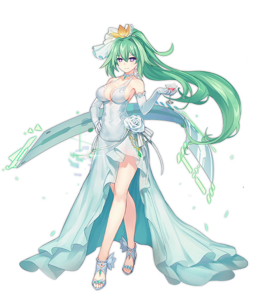 Azurlane-green Heart Dress - Hyperdimension Neptunia (1024x1024), Png Download