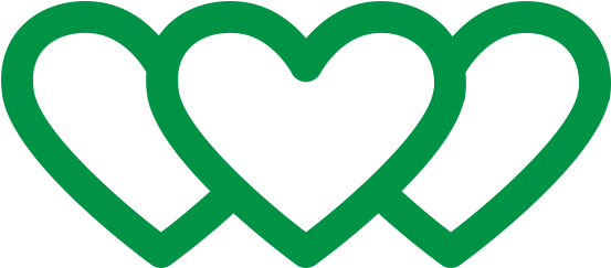Green Hearts (600x300), Png Download